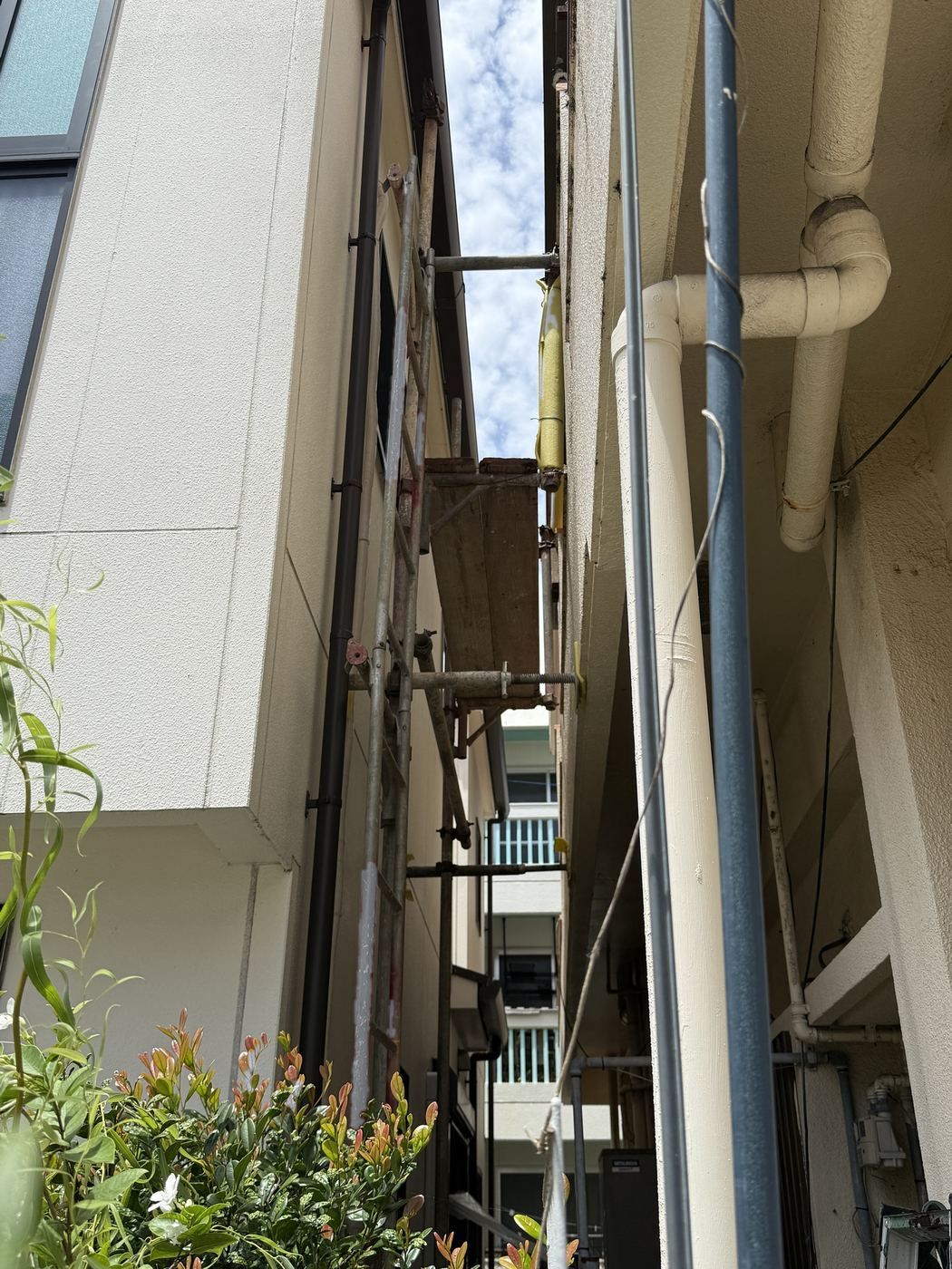 部分足場の施工写真