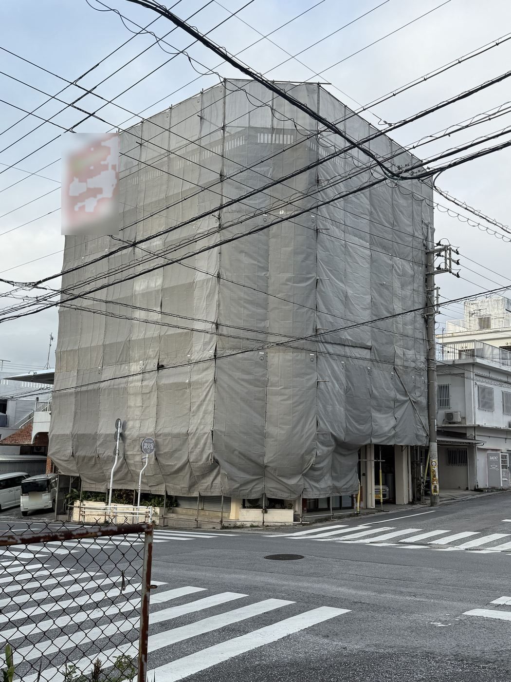 外部足場の施工写真