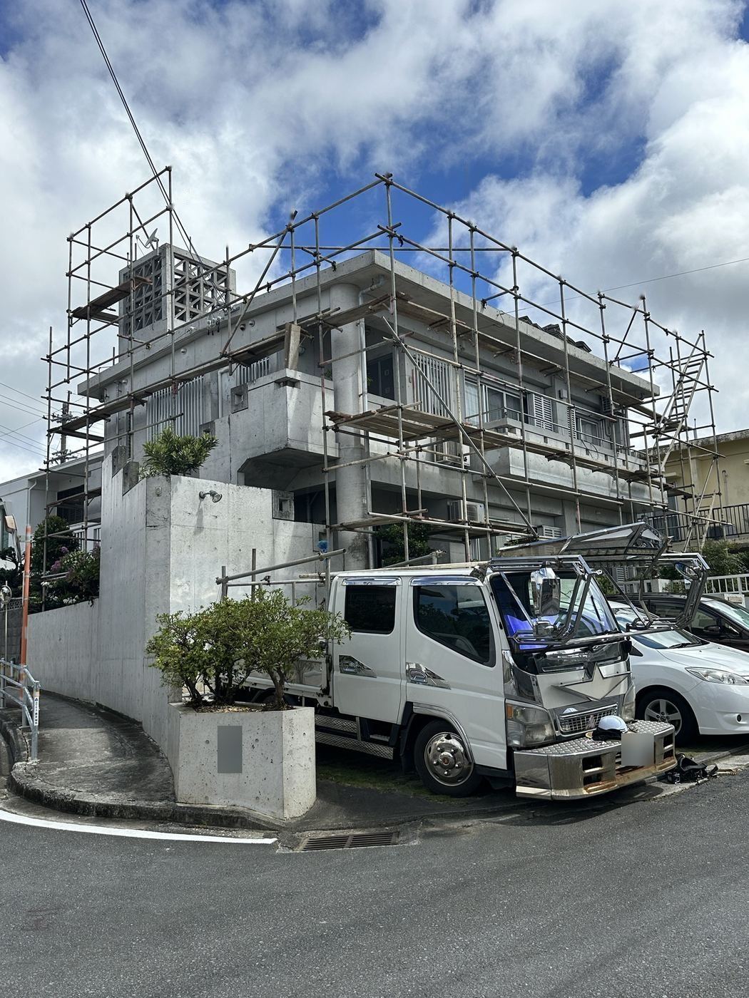 外部足場の施工写真