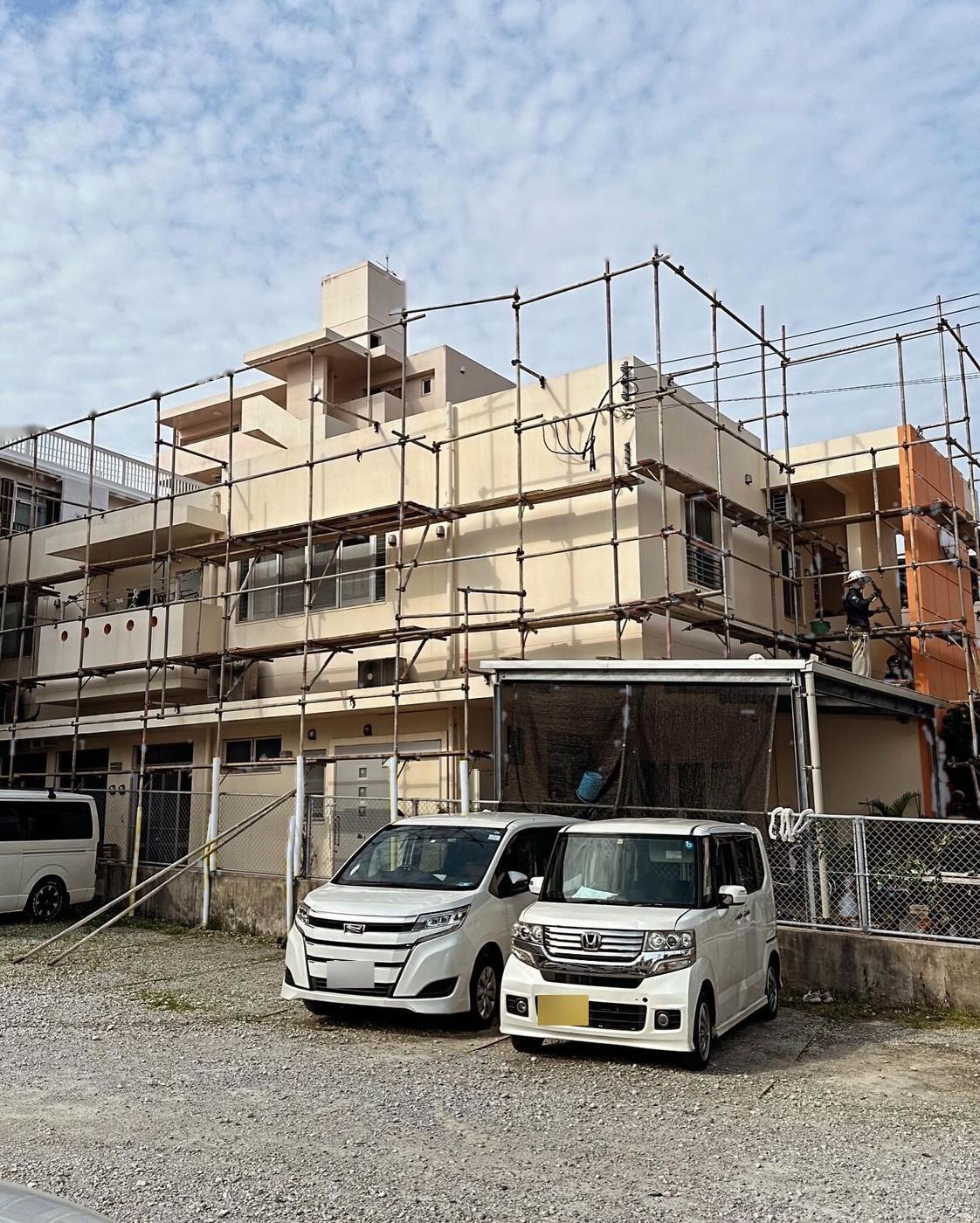 外部足場の施工写真