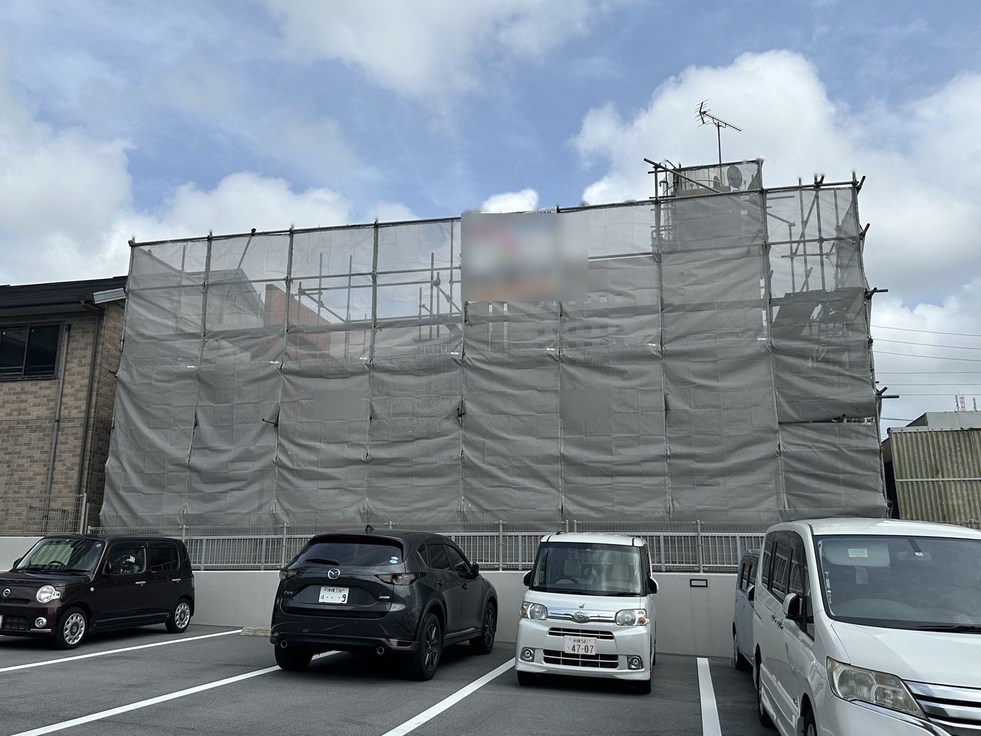 外部足場の施工写真