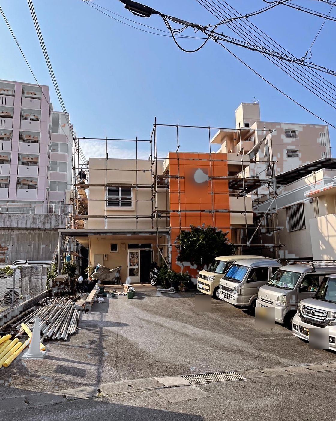 外部足場の施工写真
